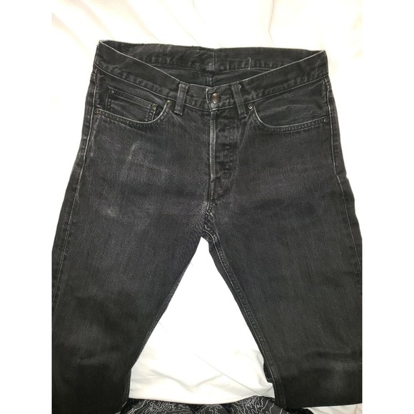 Steven Alan Denim Jeans Men Size 30 Black Button Washed-out Black - Picture 4 of 7